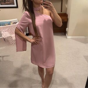 New! Valentine’s Pink One-Shoulder Dress